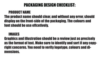 Material Packaging Checklist Packaging guide | PDF