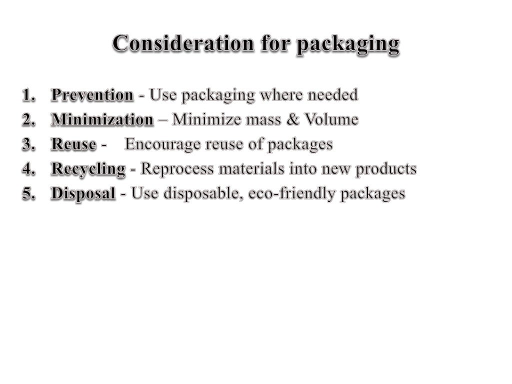 Packaging & labelling