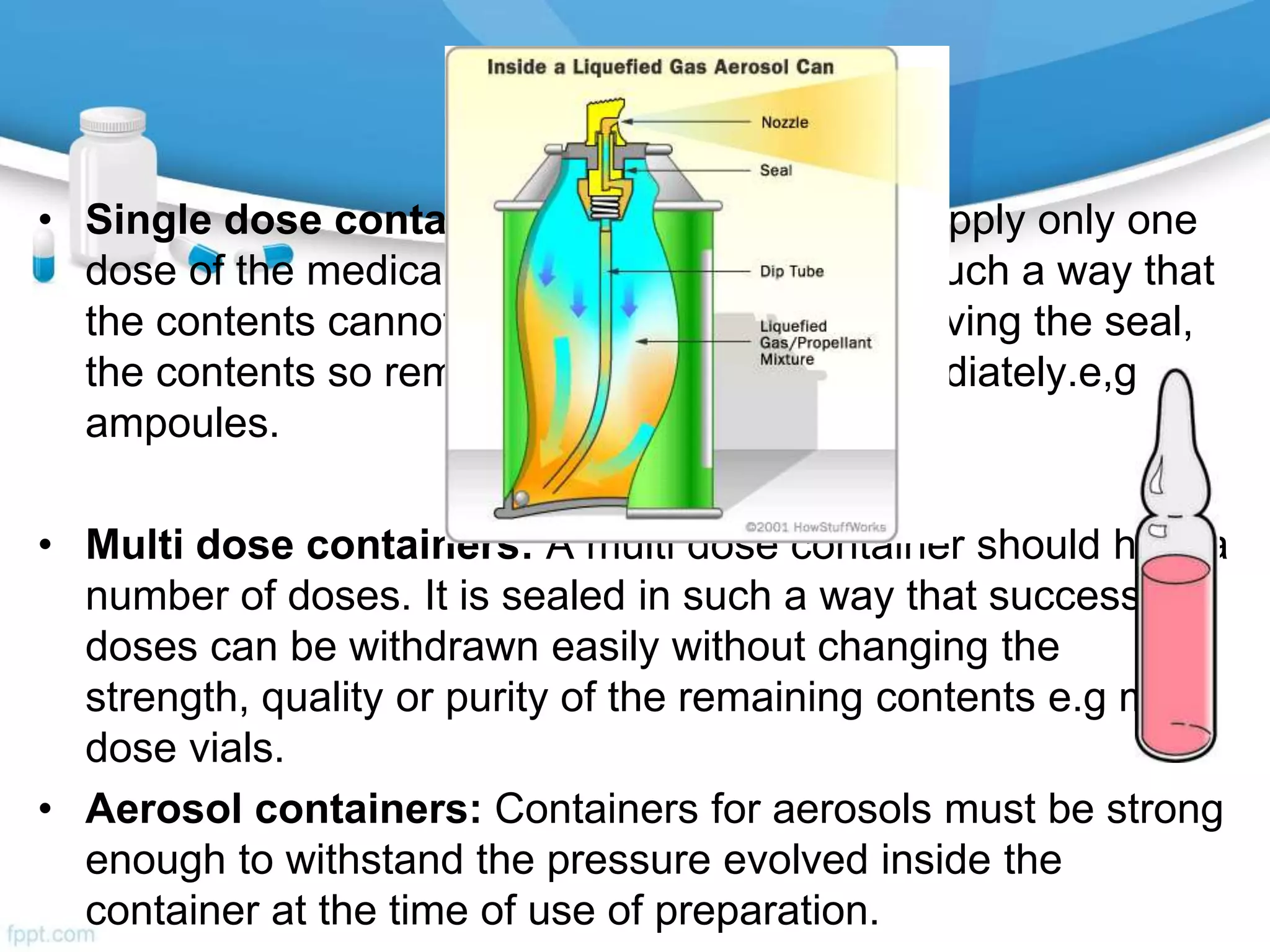 Basic principles of compounding and dispensing (Containers and closures ...