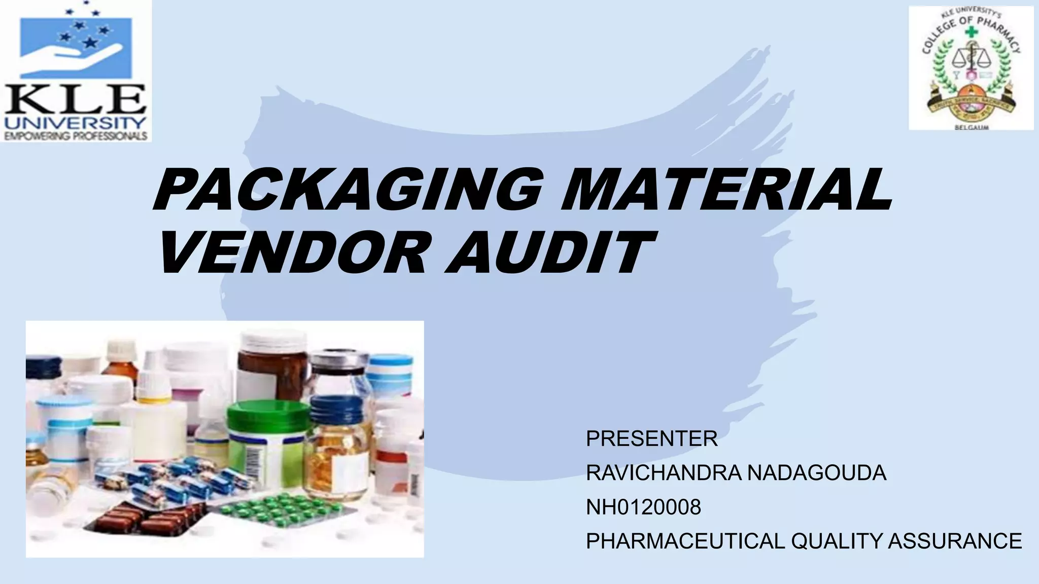 Packaging material vendor audit PPT
