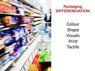 Colour
Shape
Visuals
 Print
Tactile
 