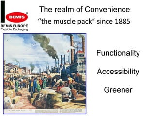 The realm of Convenience
“the muscle pack” since 1885



                 Functionality

                 Accessibility

                   Greener
 