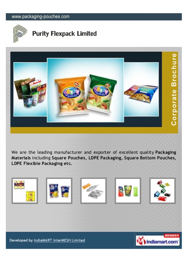 Purity Flexpack Limited, Vadodara, Flexible Packaging Materials