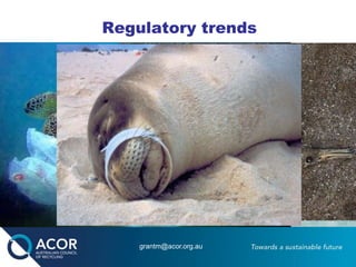 Regulatory trends
Externalities being internalised
grantm@acor.org.au
 