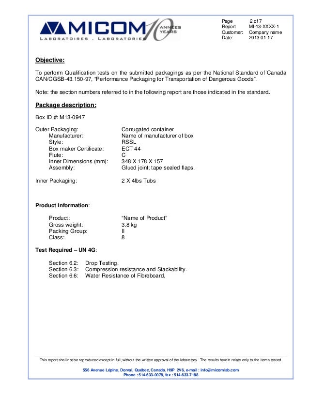 product test report template packaging test report sle product test report template packaging test report sle