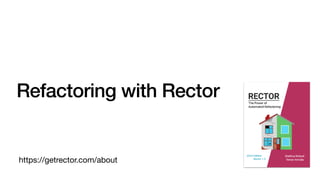 Refactoring with Rector
https://getrector.com/about
 