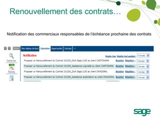 Renouvellement des contrats…

Notification des commerciaux responsables de l’échéance prochaine des contrats
 