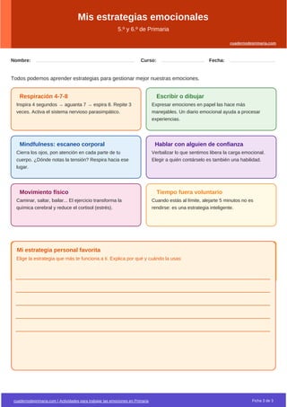 Actividades para Desarrollar la Inteligencia Emocional en Primaria | PDF
