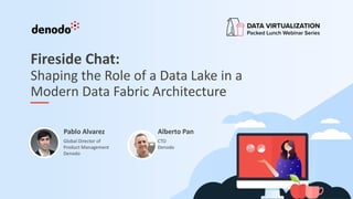 Fireside Chat:
Shaping the Role of a Data Lake in a
Modern Data Fabric Architecture
Pablo Alvarez
Global Director of
Produ...