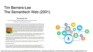 Tim Berners-Lee
The Semantisch Web (2001)
https://www-sop.inria.fr/acacia/cours/essi2006/Scientific%20American_%20Feature%20Article_%20The%20Semantic%20Web_%20May%202001.pdf
 