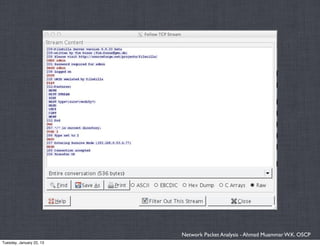 Network Packet Analysis - Ahmad Muammar W.K. OSCP
Tuesday, January 22, 13
 