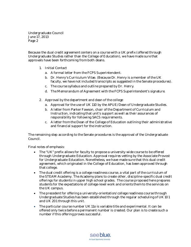 University Of Kentucky'S First Dual Credit Partnership Proposal To Un…