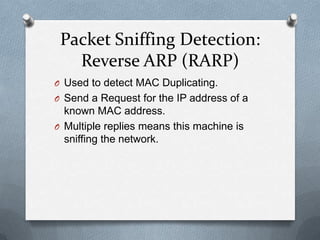 Packet sniffing in switched LANs | PPTX