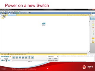 Power on a new Switch




3/6/2013   Confidential | Copyright 2012 Trend Micro Inc.   4
 
