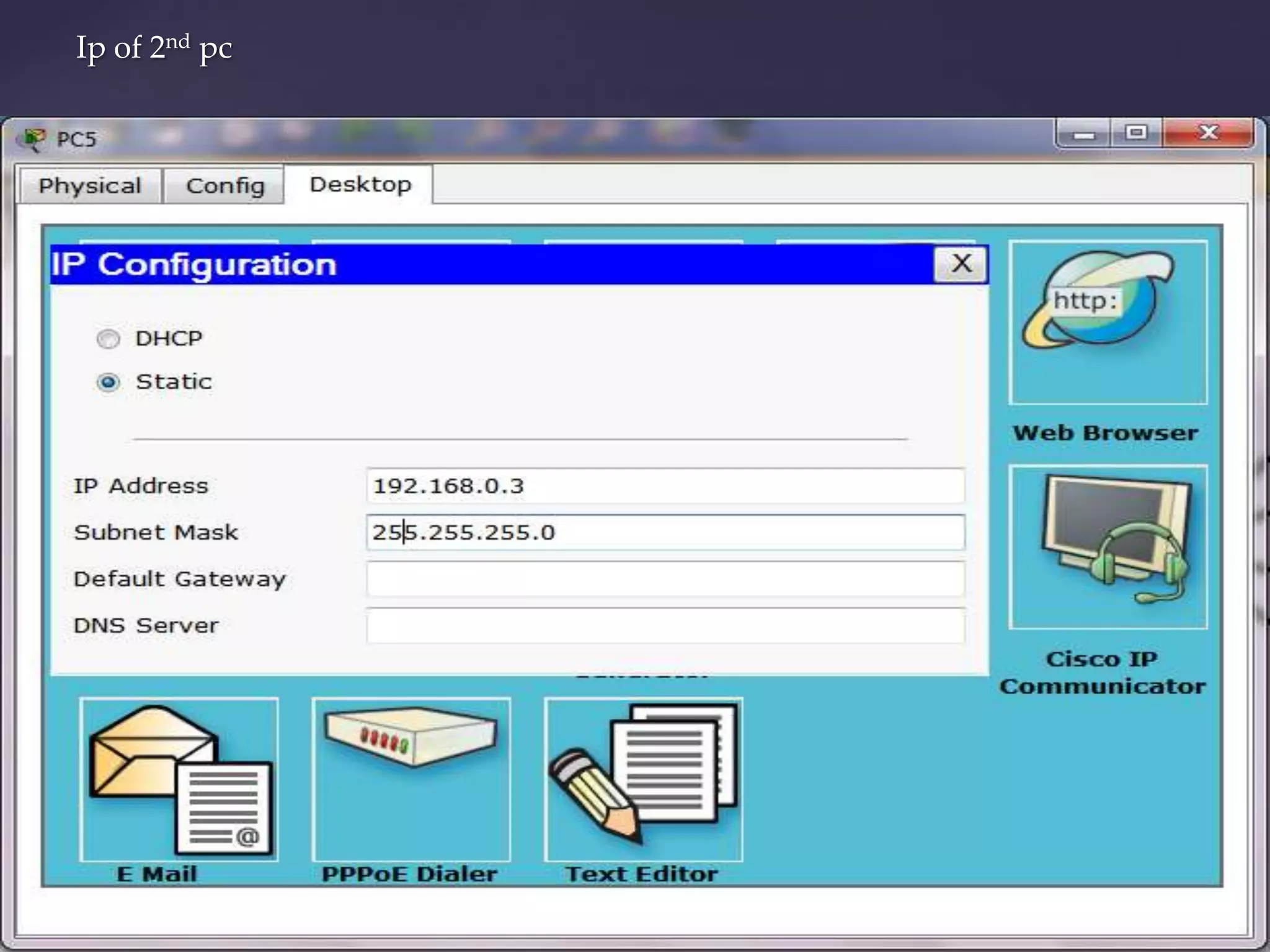 Ip of 2nd pc

 