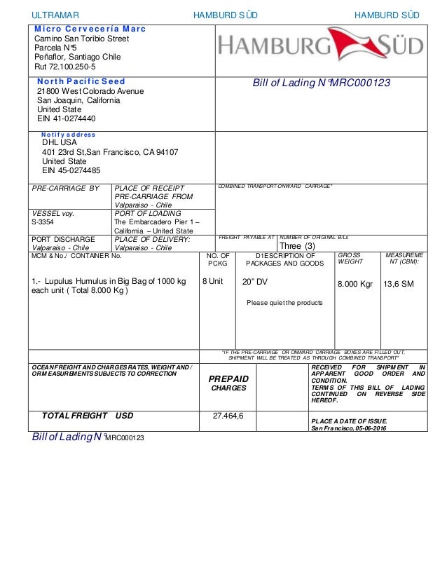 Bill of lading maersk pdf