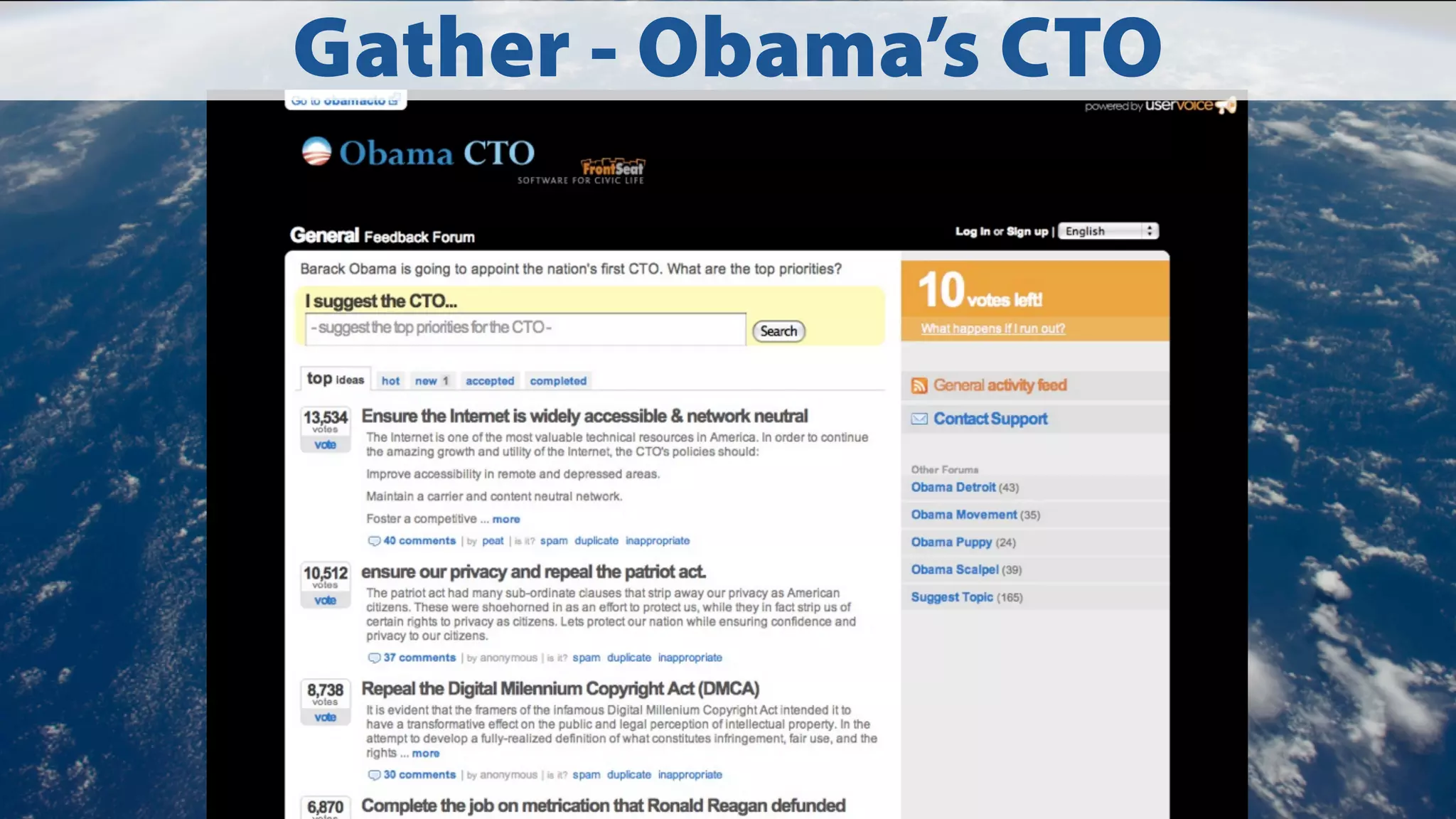 Gather - Obama’s CTO

 