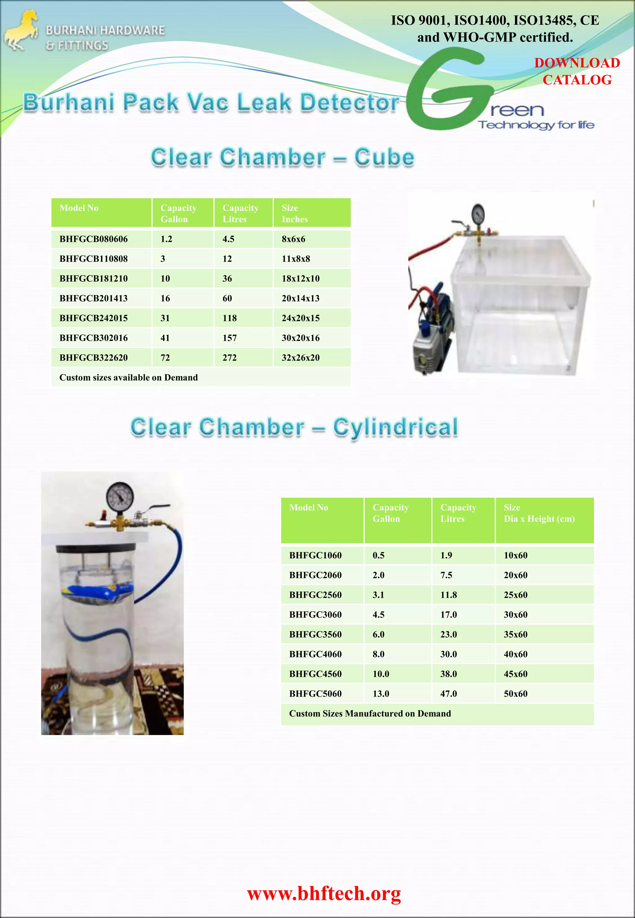 Pack vac leak detectors