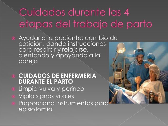cuidados de enfermería durante el parto y control del embarazo.