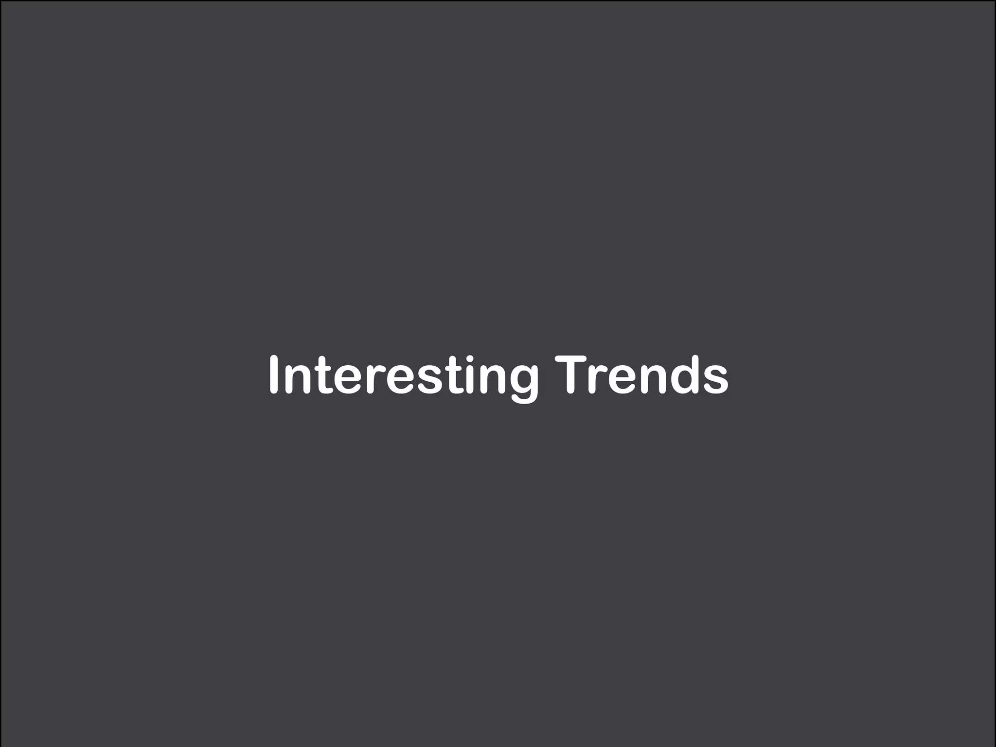 Interesting Trends
 