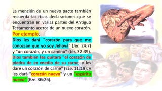 "En aquel tiempo" denota el fin de un orden de cosas más
antiguo y el comienzo de una nueva época con un nuevo orden
de cosas.
El cuadro en Oseas 2:18 de un pacto futuro, involucrando al
reino animal así como a la gente, y prometiendo la abolición de
las armas de guerra y la introducción de la paz, es ciertamente
un cuadro del futuro reino mesiánico de paz.
La mención de un nuevo pacto también
recuerda las ricas declaraciones que se
encuentran en varias partes del Antiguo
Testamento acerca de un nuevo corazón.
Por ejemplo,
Dios les dará "corazón para que me
conozcan que yo soy Jehová" (Jer. 24:7)
y "un corazón, y un camino" (Jer. 32:39).
Dios también les quitará "el corazón de
piedra de en medio de su carne, y les
daré un corazón de carne" (Eze. 11:19), y
les dará "corazón nuevo" y un "espíritu
nuevo" (Eze. 36:26).
 