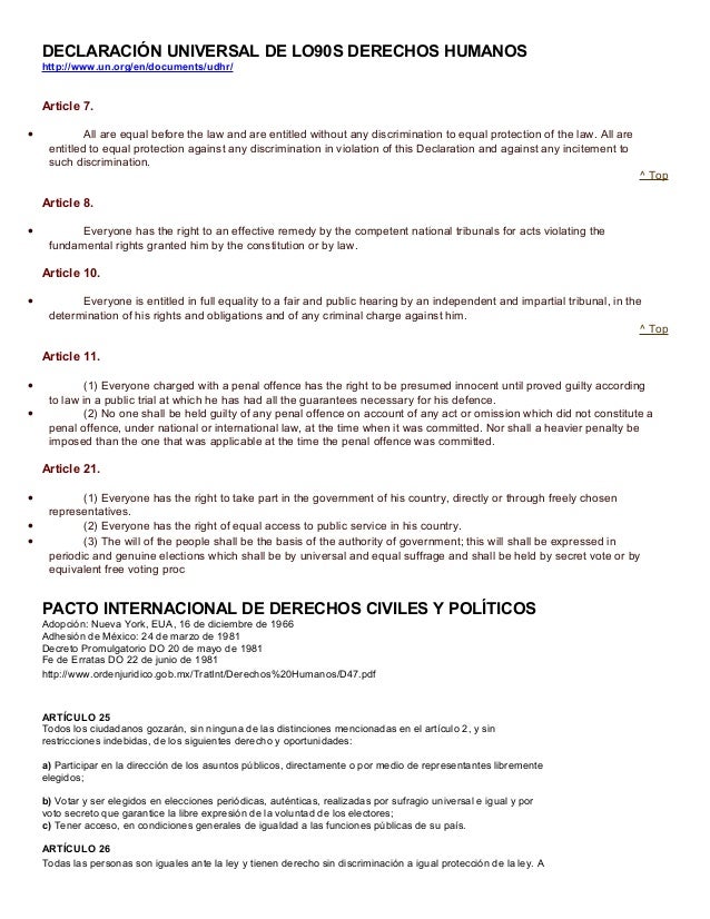 Pacto internacional de derechos civiles y políticos
