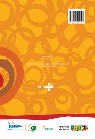 Pactos pela Vida,
em Defesa do SUS
e de Gestão
DIRETRIZES OPERACIONAIS
DIRETRIZES
OPERACIONAIS
PACTOS
PELA
VIDA,
EM
DEFESA
DO
SUS
E
DE
GESTÃO
V O L U M E 1
Apoio:
Disque Saúde
0800 61 1997
Biblioteca Virtual em Saúde do Ministério da Saúde
www.saude.gov.br/bvs
 