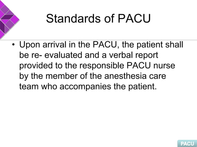 PACU Post-Anesthesia Care Unit | PPSX | Lung and Respiratory Health ...
