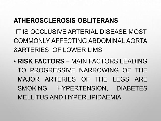Peripheral arterial Disease (PAD) | PPTX