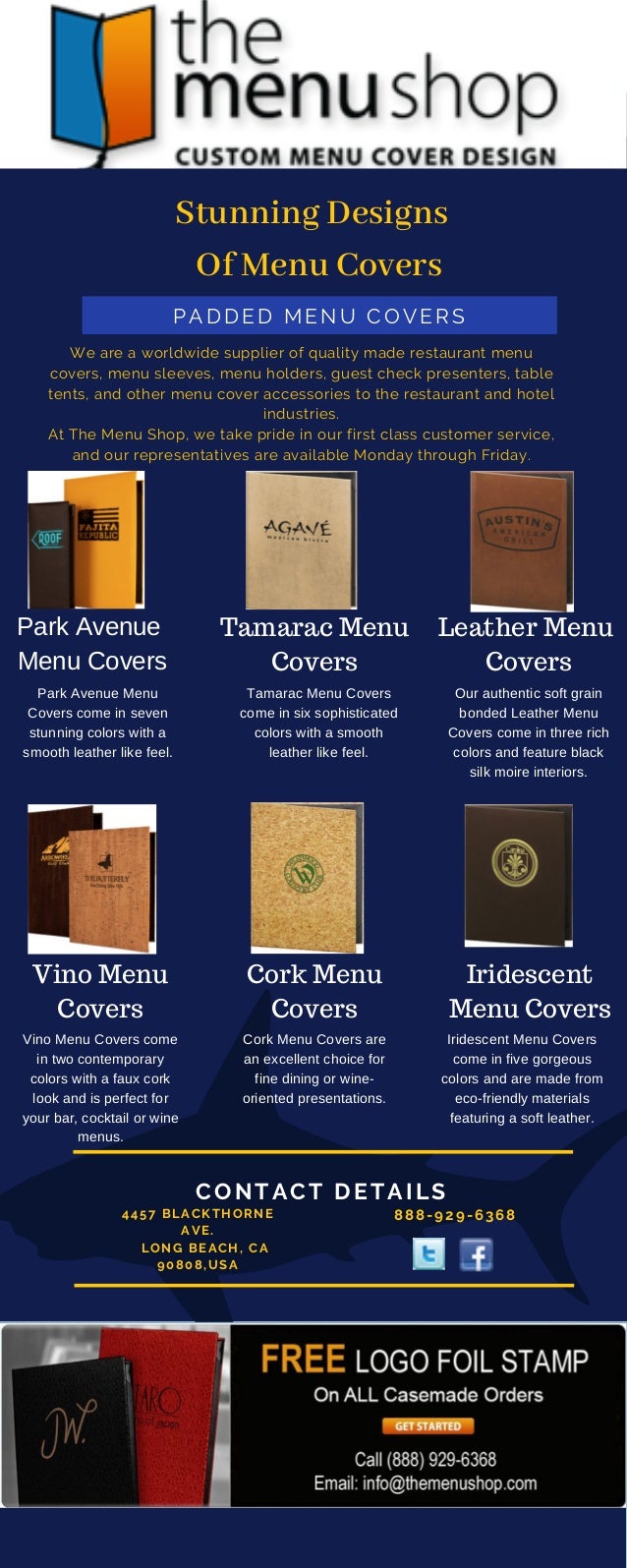 Best Padded Menu Covers For Restaurant The Menu Shop