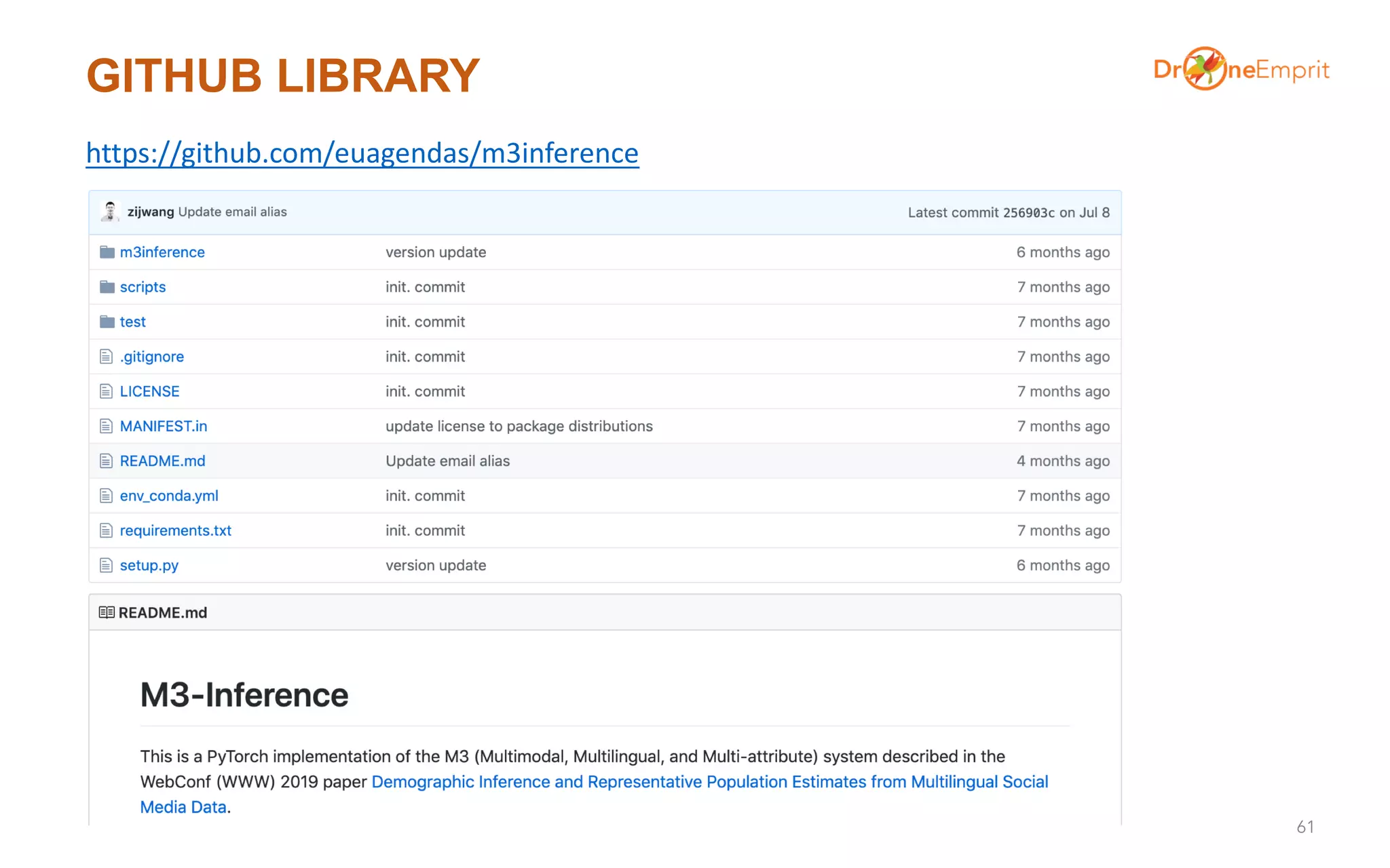 GITHUB LIBRARY
61
https://github.com/euagendas/m3inference
 