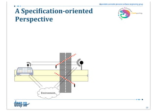 A	
  Speci(ication-­‐oriented	
  
Perspective




          Environment




                                    10
 