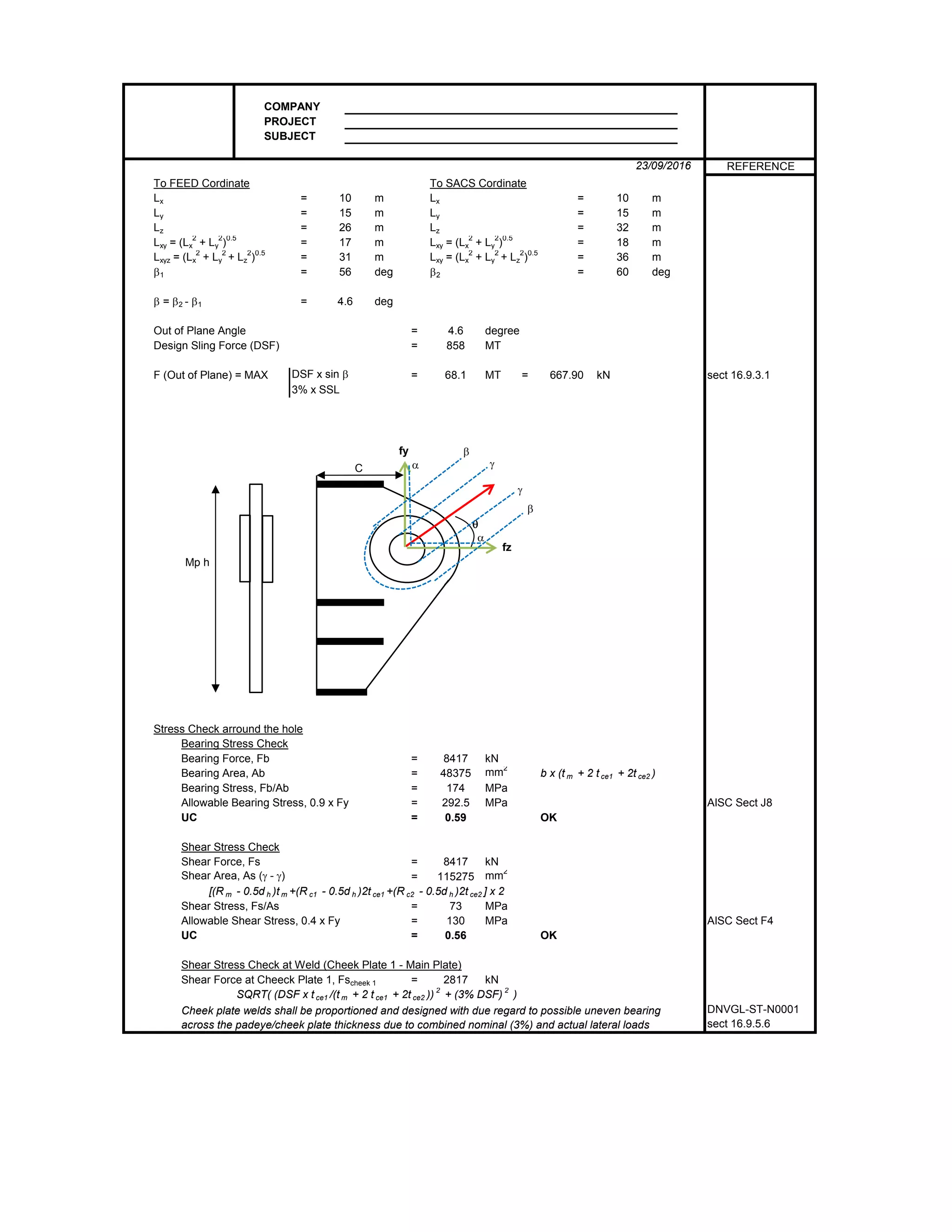 Padeye Calculation Example PDF Padeye Calculation Example PDF