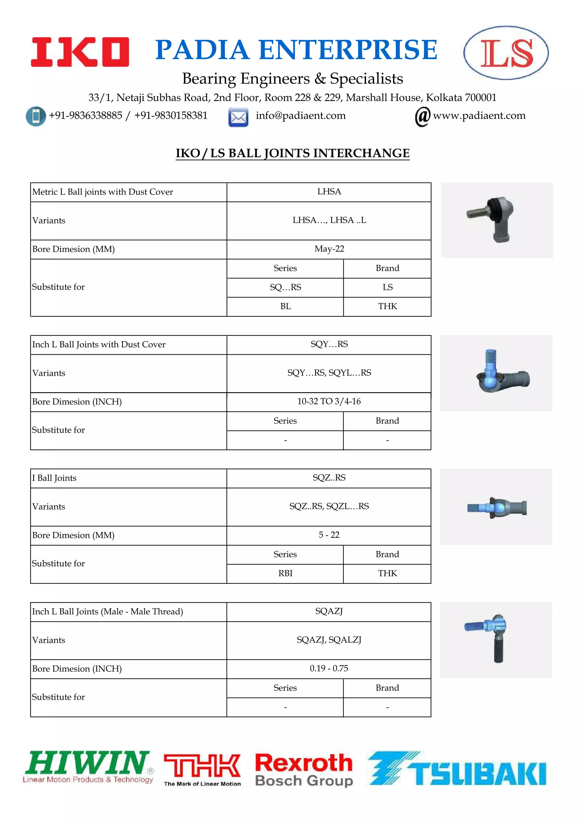 Padia enterprise iko bearing catalogue compressed PDF