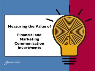 Measuring the Value of  Financial and Marketing Communication Investments 
