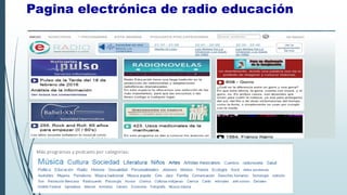 Pagina electrónica de radio educación
 