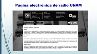 Página electrónica de radio UNAM
 