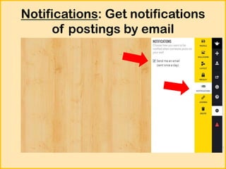 Notifications: Get notifications
of postings by email

 