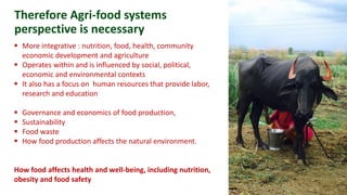 Agri-food systems, diets and nutrition: micro-level evidences with a gender perspective from selected locations in India