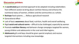 Agri-food systems, diets and nutrition: micro-level evidences with a gender perspective from selected locations in India