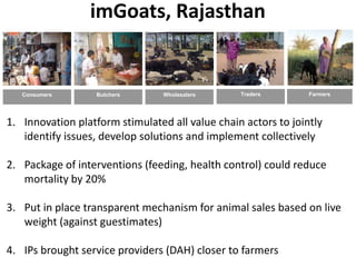 Scaling out research through innovation platforms (The MilkIT and imGoat projects, India)