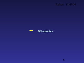 Padoue 11/03/04
6
Métadonnées
 