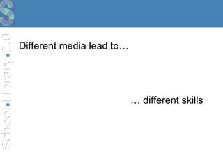 Different media lead to…  …  different skills  