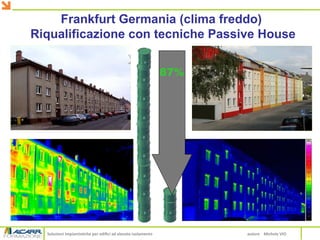 Soluzioni impiantistiche per edifici ad elevato isolamento autore Michele VIO
87%
Frankfurt Germania (clima freddo)
Riqualificazione con tecniche Passive House
 