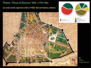 Padova - Pianta di Giovanni Valle (1779-1784)
Le aree verdi coprono oltre il 42% del territorio urbano

da
Padova.
Il volto della città

 
