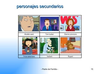 personajes secundarios Rupert herbert Tricia takanawa Dianne simmons Tom tucker Alcalde west 