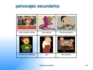 personajes secundarios Vern y johnny opie El artista de variedades Hombre paraplejico Pulpo gigante Cerdo untado en grasa 