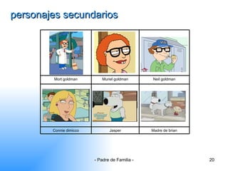 personajes secundarios Madre de brian Jasper Connie dimicco Neil goldman Muriel goldman Mort goldman 