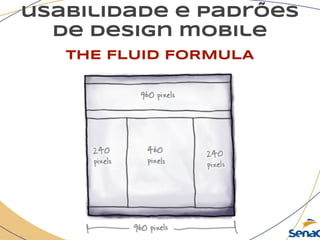 usabilidade e padrões
de design mobile
THE FLUID FORMULA
 
