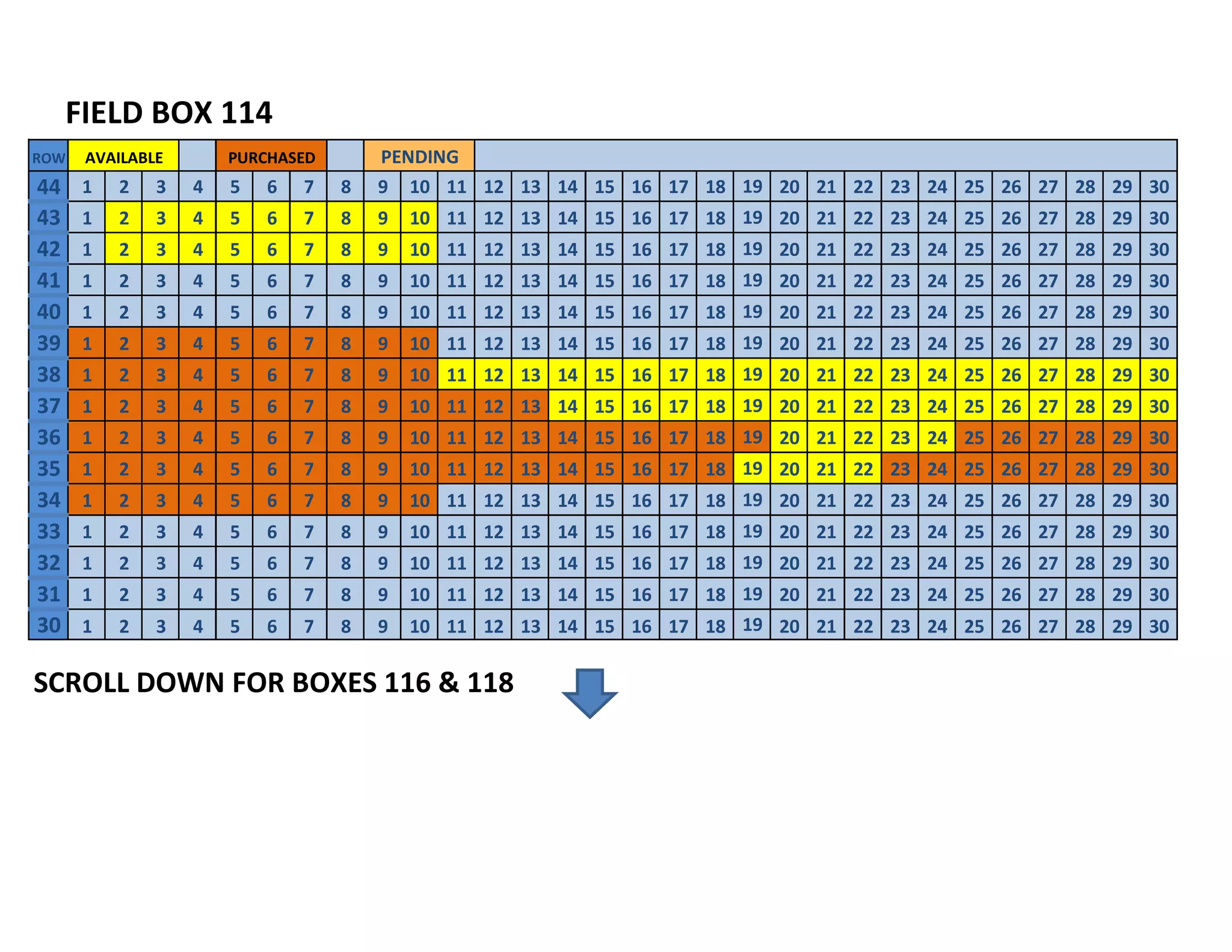 Padres seating chart PDF
